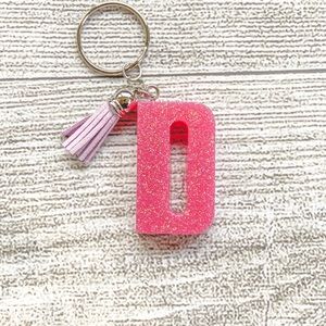 D initial keychain